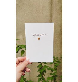 Mus in een Plas Wenskaart - Jij bent goud waard - Gouden Hartje - Postkaart + Envelop