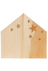 Raeder Mini Kerststal - Houten Doosje met Deur -  5x5x3,5cm