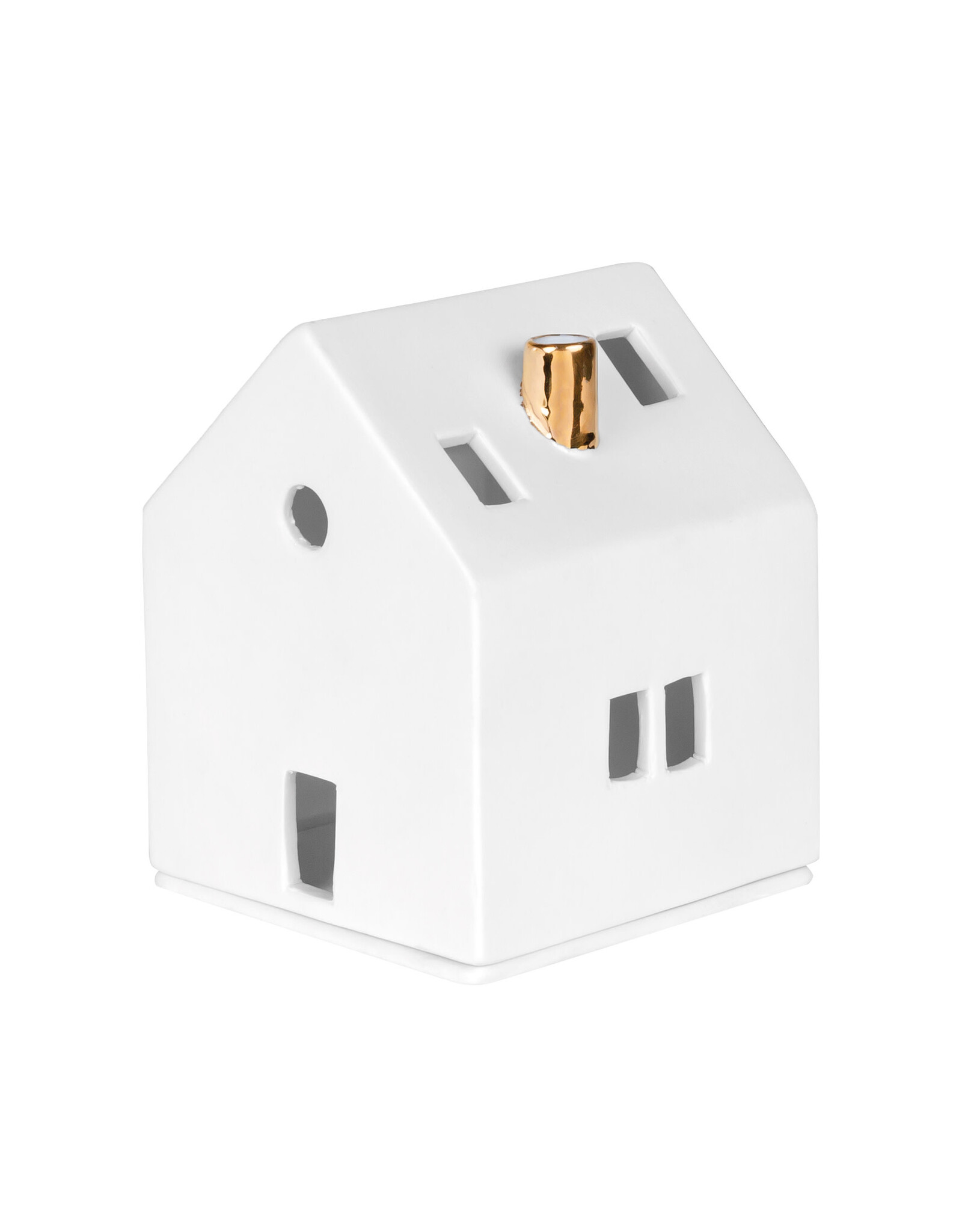 Raeder Lichthuisje M - Gouden schoorsteentje - 8 x 8 x 10,5cm