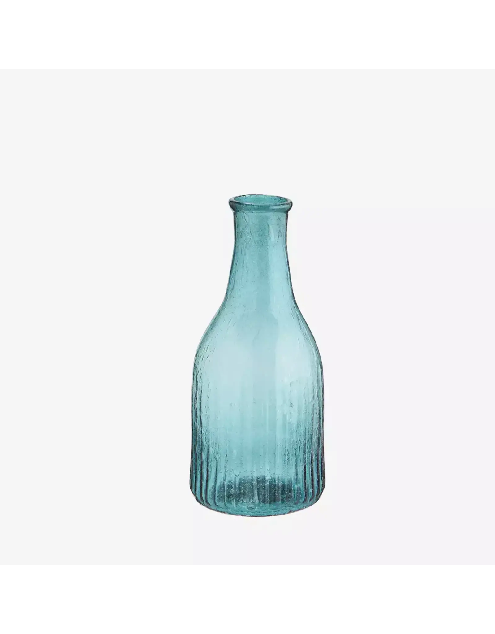 Madam Stoltz Vaas - Gerecycleerd glas - Licht Blauwgroen - Ø 7x16 cm