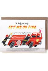 Reddish Design Wenskaart - Set me on fire - Dubbele kaart + Envelope
