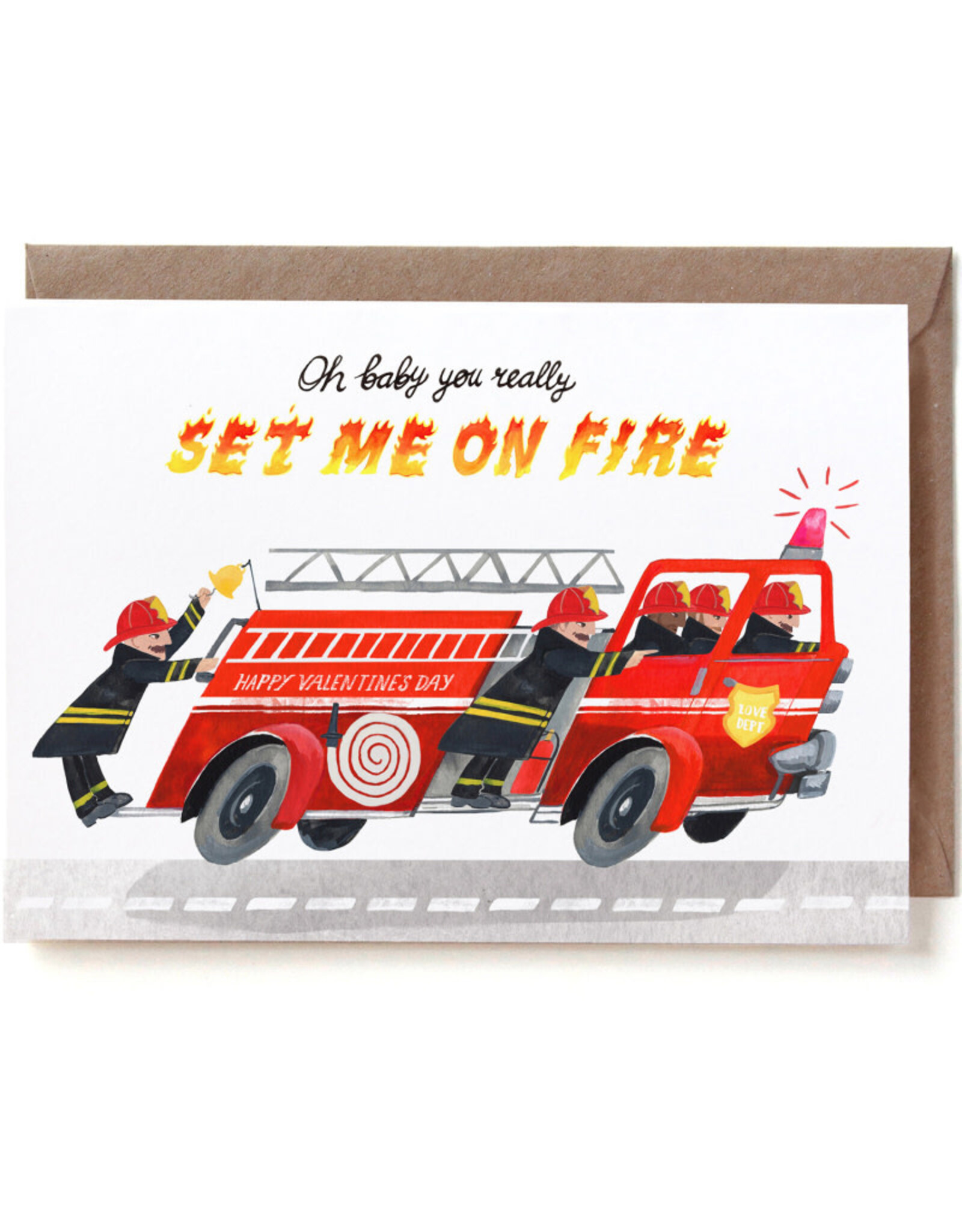 Reddish Design Wenskaart - Set me on fire - Dubbele kaart + Envelope