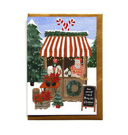 Reddish Design Wenskaart - Kerst - Market Stand - Dubbele kaart + Envelope - 10 x 15cm