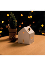 Raeder Lichthuisje M - Gouden schoorsteentje - 8 x 8 x 10,5cm