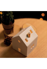 Raeder Lichthuisje M - Gouden schoorsteentje - 8 x 8 x 10,5cm