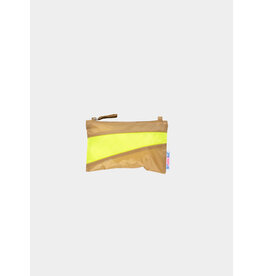 Susan Bijl Pouch S, Camel & Fluo Yellow - 19 x 13cm