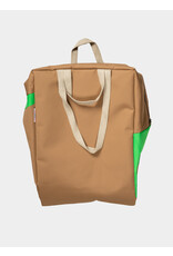 Susan Bijl Tote Bag L, Camel & Greenscreen - 37 x 56 x 26 cm