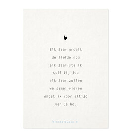 Vlinderkusjes Wenskaart - Elk jaar vieren we jou - Postkaart + Envelop