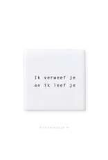 Vlinderkusjes Mini Troosttegeltje - ik verweef je - 5,5 x 5,5 cm