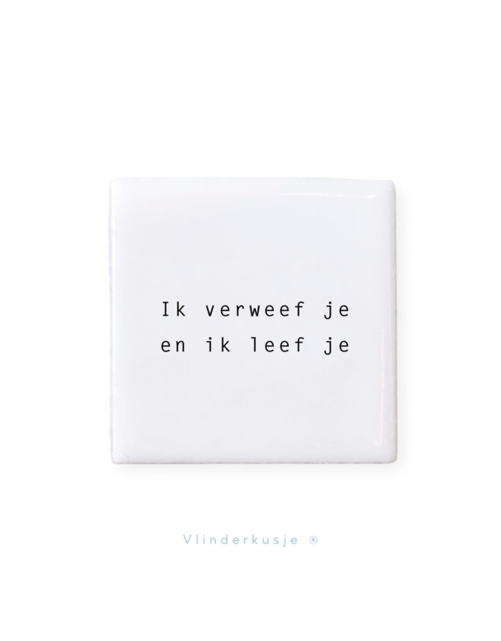 Vlinderkusjes Mini Troosttegeltje - ik verweef je - 5,5 x 5,5 cm