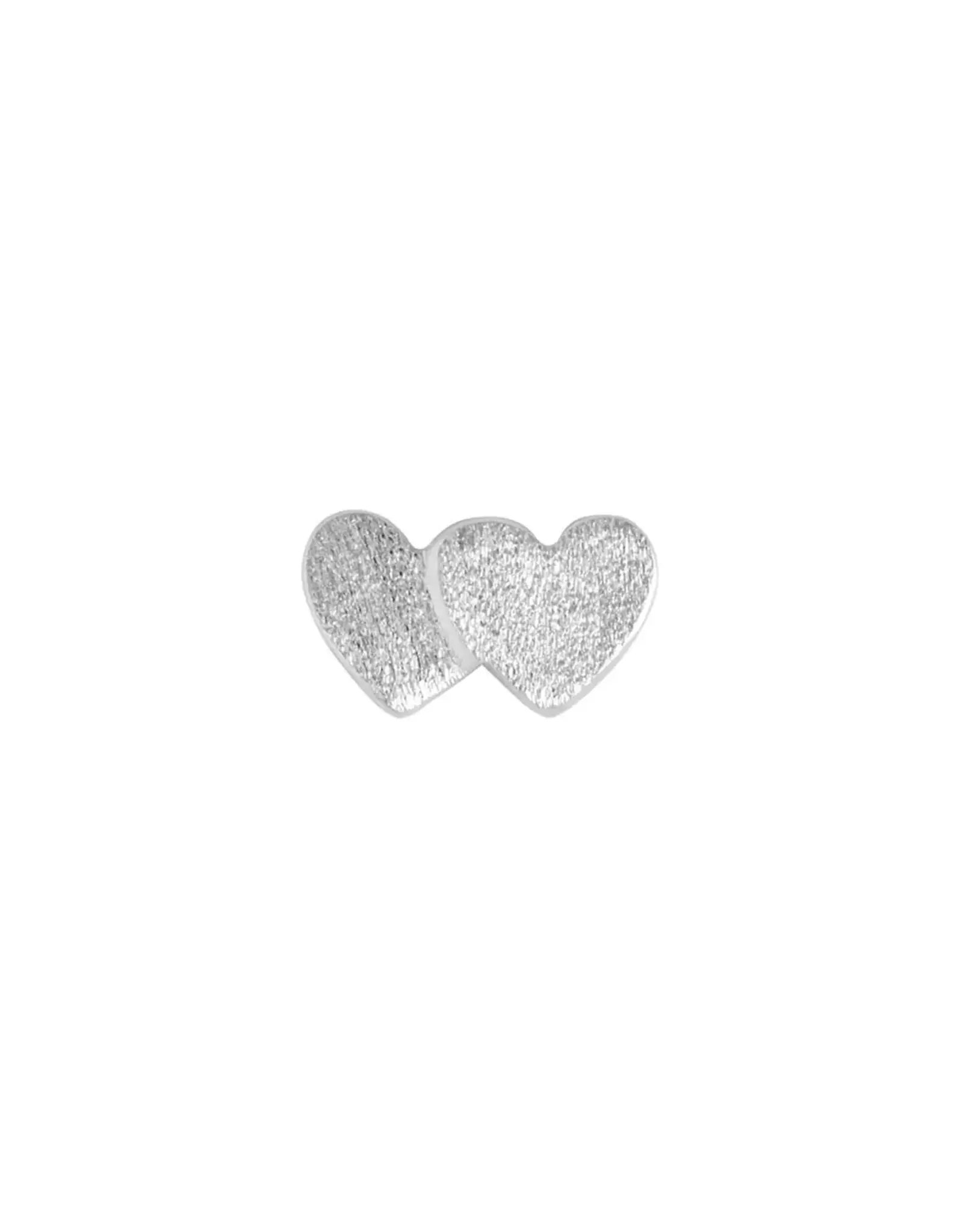 Lulu Copenhagen Oorbel Stud - Domino Hearts 2 - Zilver - Single