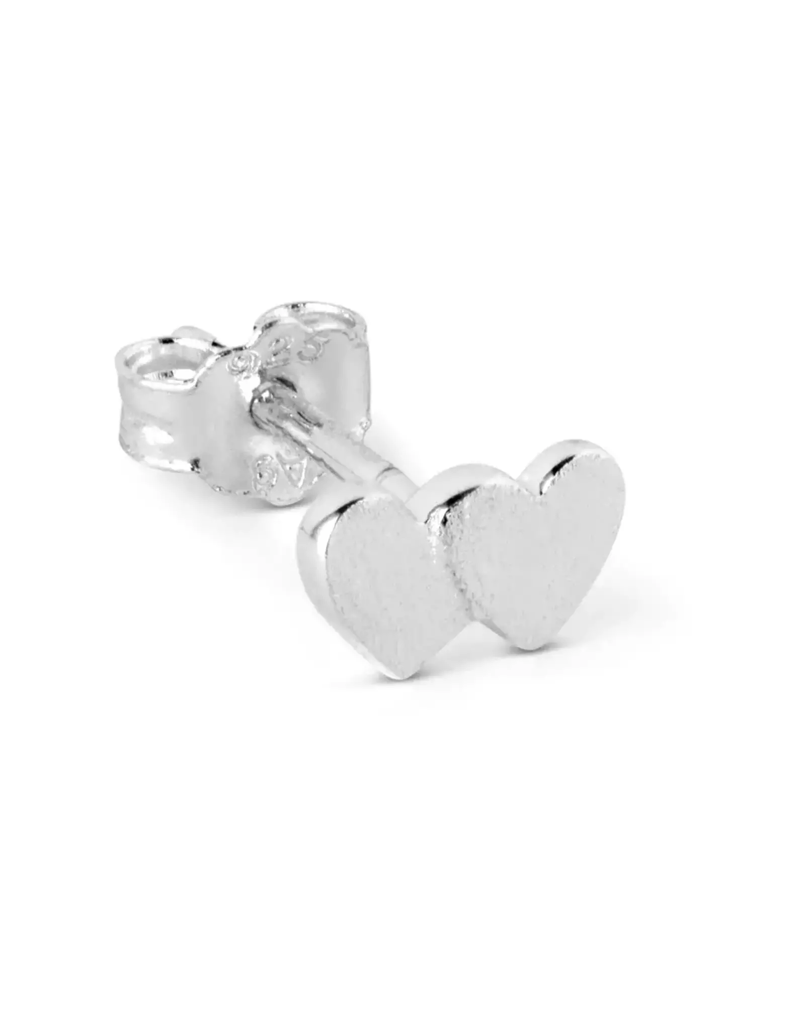 Lulu Copenhagen Oorbel Stud - Domino Hearts 2 - Zilver - Single