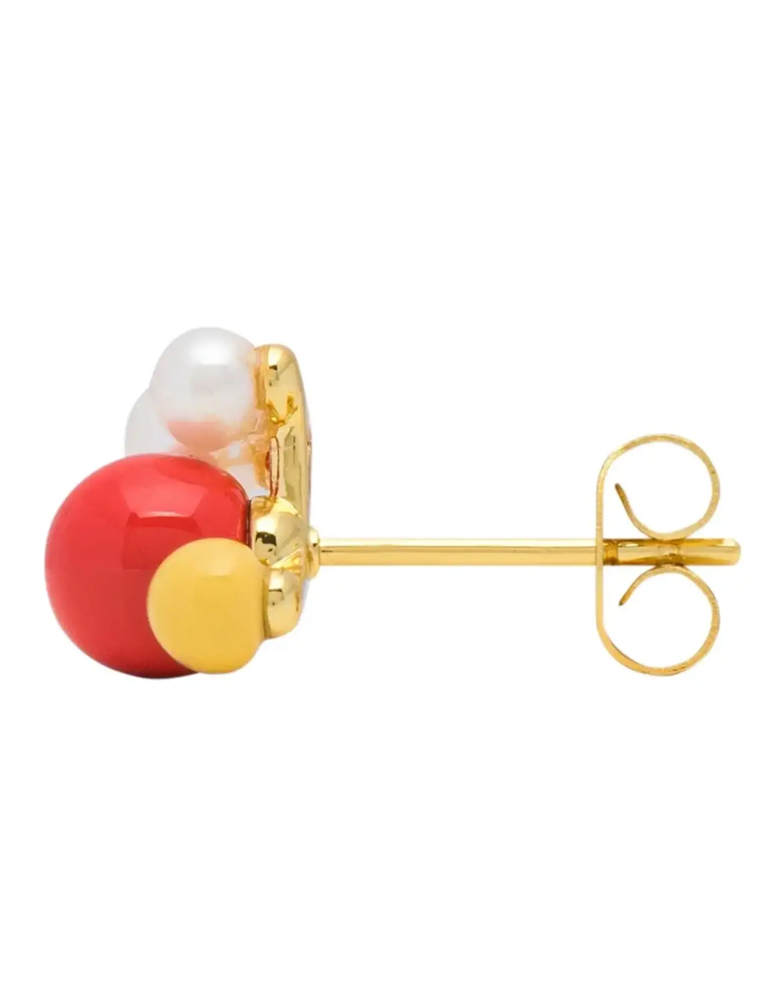 Lulu Copenhagen Oorbel Stud - Bouquet Red - Goud - Single