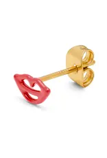 Lulu Copenhagen Lulu Copenhagen Oorbel Stud: Secret, Lipstick red (Goud)