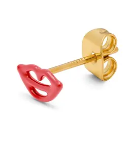 Lulu Copenhagen Oorbel Stud - Secret, Lipstick red - Goud - Single