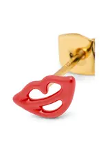 Lulu Copenhagen Oorbel Stud - Secret, Lipstick red - Goud - Single