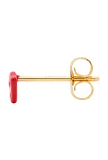 Lulu Copenhagen Lulu Copenhagen Oorbel Stud: Secret, Lipstick red (Goud)