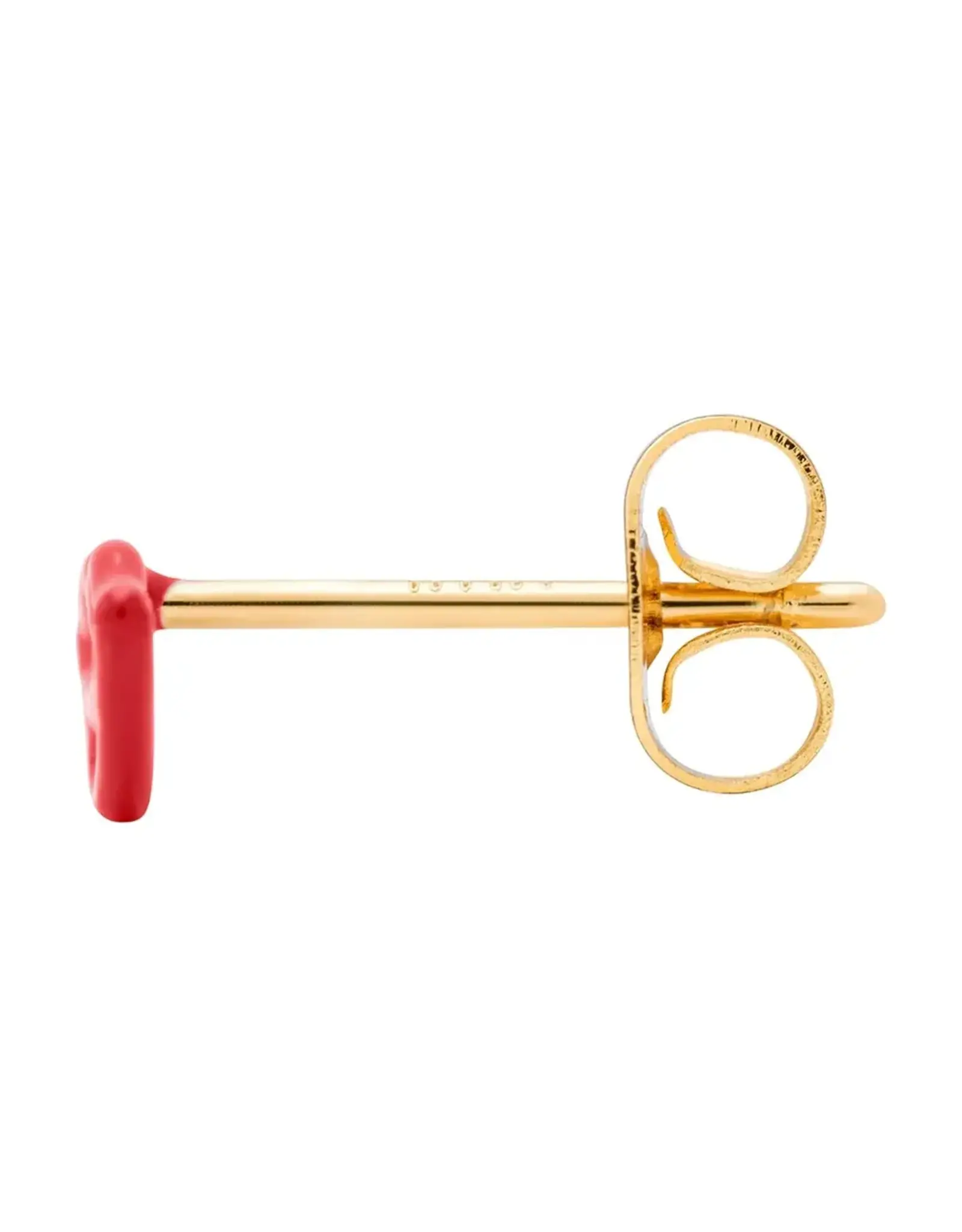 Lulu Copenhagen Oorbel Stud - Secret, Lipstick red - Goud - Single