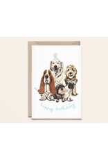 Kathings Wenskaart - Dogs Happy Birthday - Dubbele kaart + Envelop