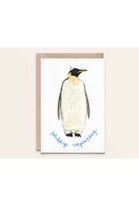 Kathings Wenskaart - Pinguin Big Verjaardag - Dubbele kaart + Envelop