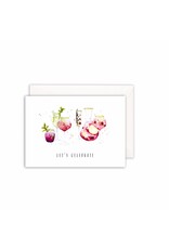Leo La Douce Wenskaart - Cocktail, Let's celebrate - Dubbele kaart + Envelope