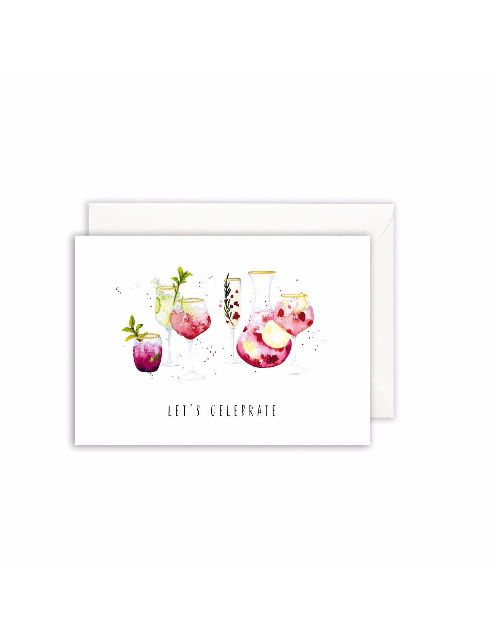Leo La Douce Wenskaart - Cocktail, Let's celebrate - Dubbele kaart + Envelope