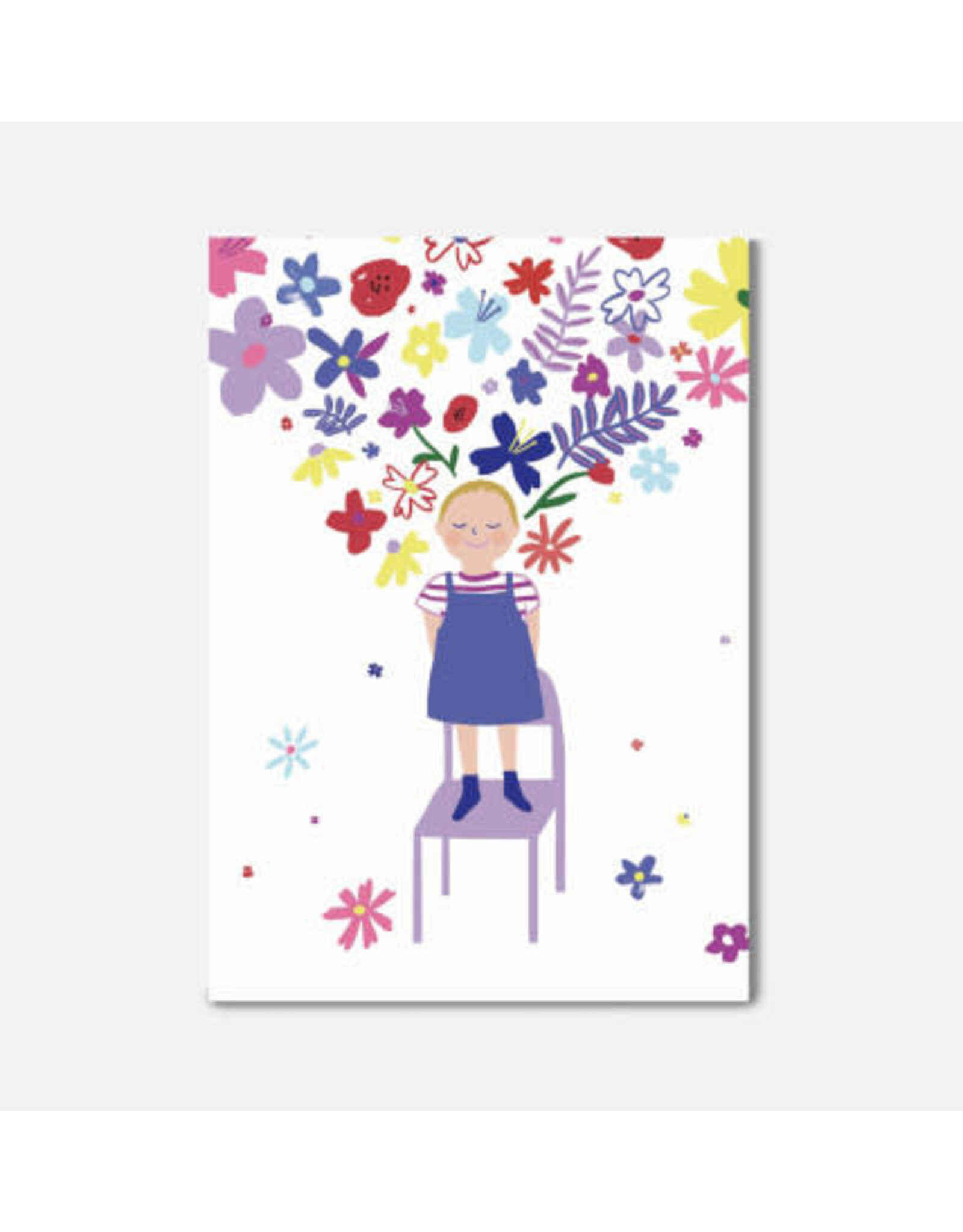 Pascale Editions Wenskaart - Fier meisje op stoel  - Dubbele kaart + Envelop