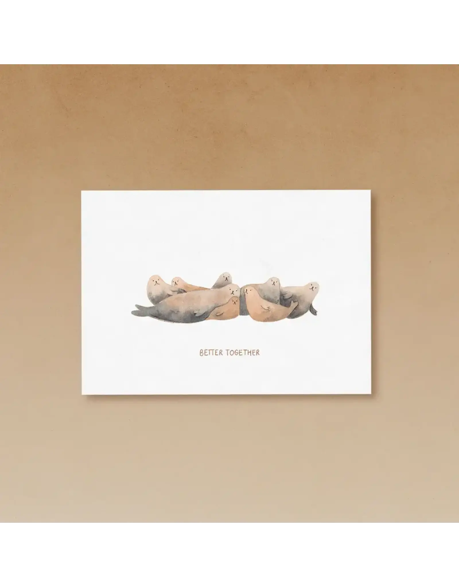 Tucán y limón Wenskaart - Zeehond, Better together  - Postkaart + Envelop