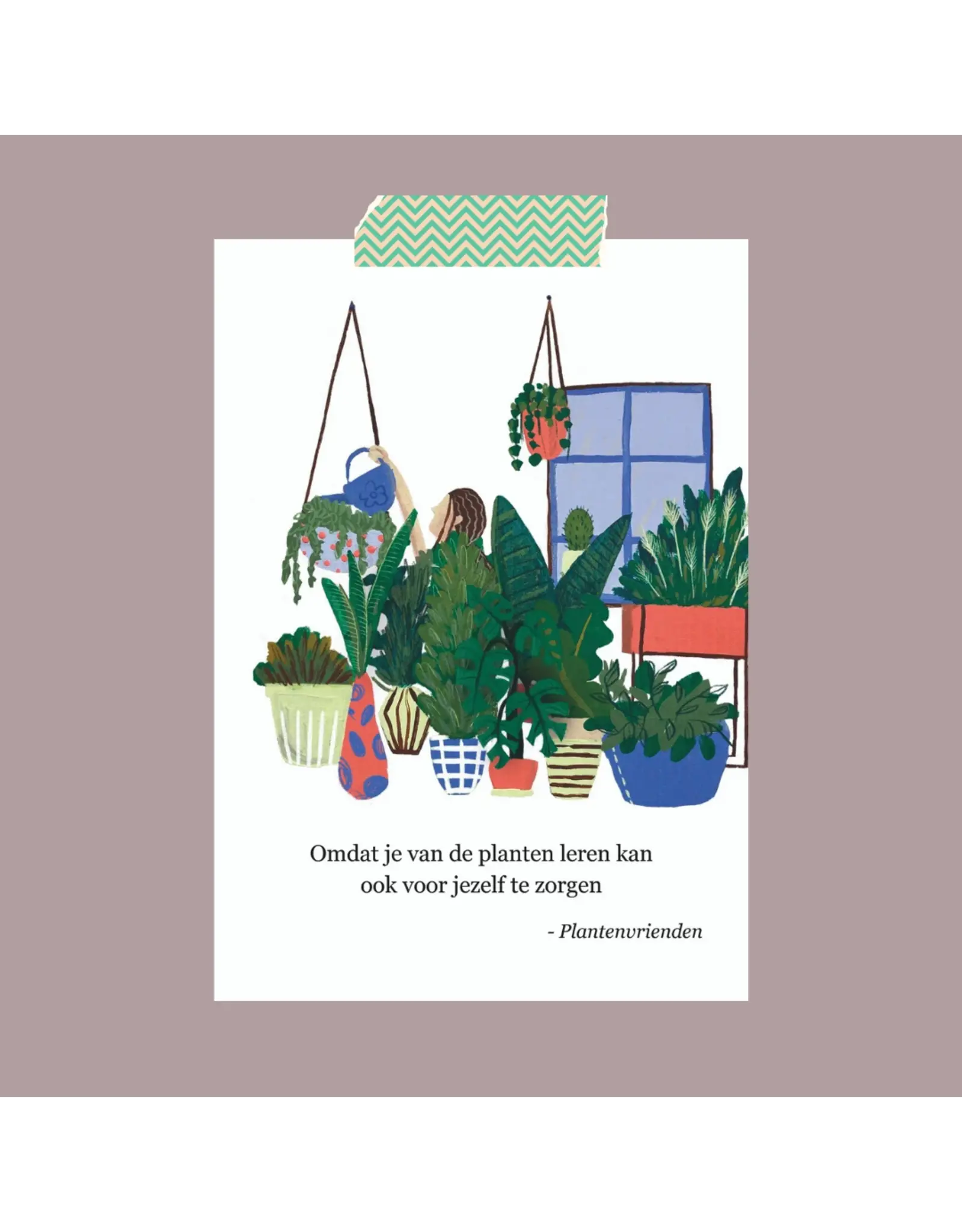 Verlieskunst Wenskaart - Plantenvrienden - Dubbele kaart + Envelop