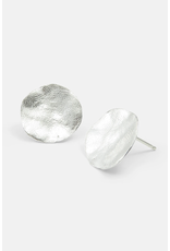 Studio MHL Oorbel MHL - Gehamerd Rond Clay - 16mm - Zilver925