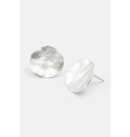 Studio MHL Oorbel MHL - Gehamerd Rond Clay - 16mm - Zilver925