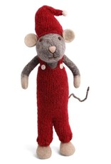 Gry & Sif Grijze Muis Boy XL met Rode broek - 60cm