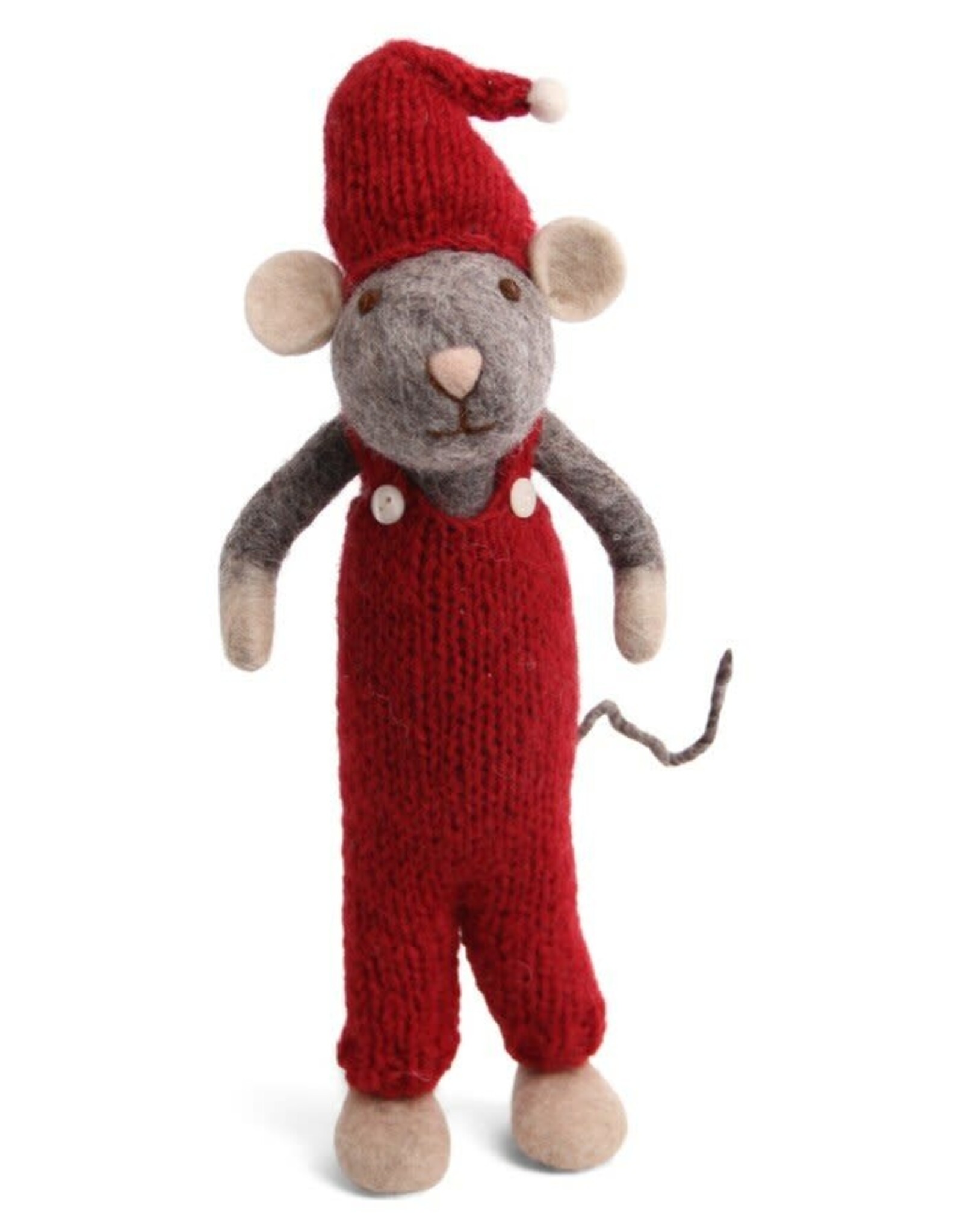 Gry & Sif Grijze Muis Boy XL met Rode broek - 60cm