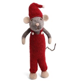 Gry & Sif Grijze Muis Boy XL met Rode broek - 60cm