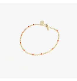 Judith Benita Armband Molto Simple - Tangerine - Messing Verguld - Lengte 15,5cm