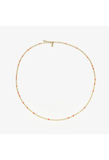 Judith Benita Ketting Molto Simple - Tangerine - Messing Verguld 24K - L 43cm