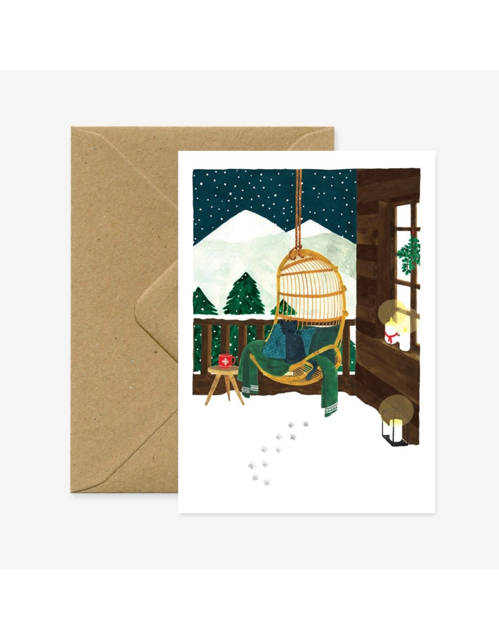 All The Ways to Say Wenskaart - Kerst - Xmas Chalet - Dubbele kaart + Envelop