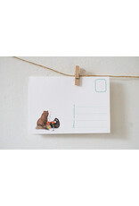 Lotte Drouen Wenskaart - Muziek luisteren - Postkaart + Envelop