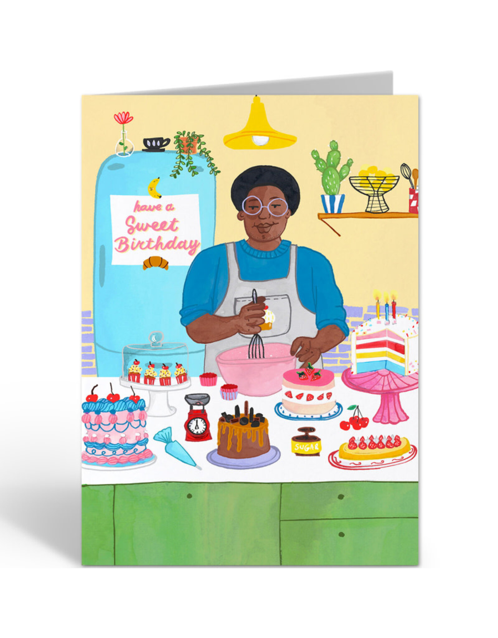 Reddish Design Wenskaart - Roberto's Cakes Bday - Dubbele kaart + Envelope - 10 x 15cm