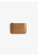 Puc Easy Wallet - Cognac / Neon Pink Zipper