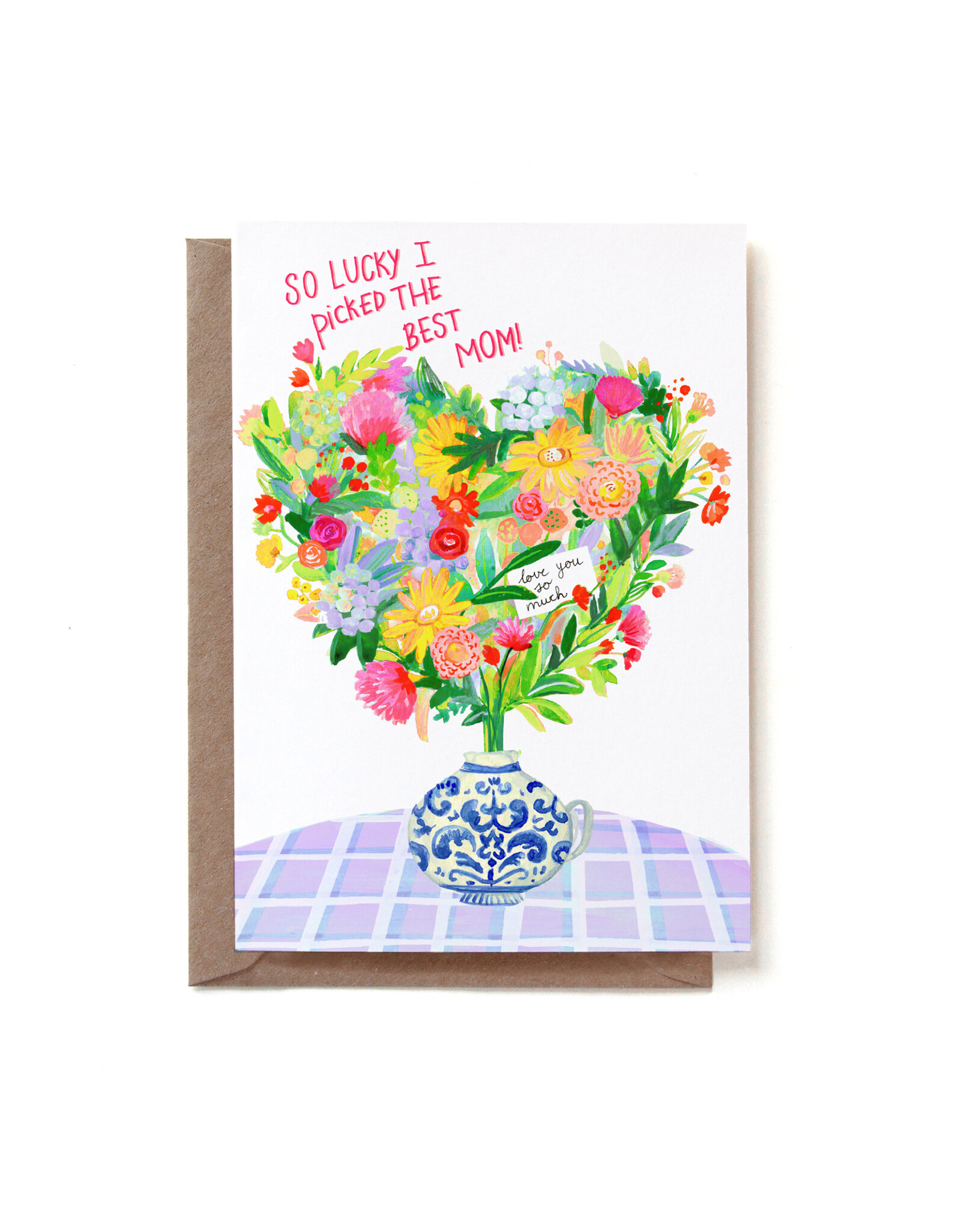 Reddish Design Wenskaart - Mom Flower Bouquet - Dubbele kaart + Envelop