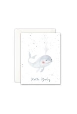 Leo La Douce Wenskaart - Walvis, Hello Baby - Dubbele kaart + Envelop