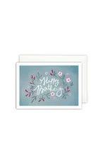 Leo La Douce Wenskaart - Blue Blossoms, Happy Birthday - Dubbele kaart + Envelop