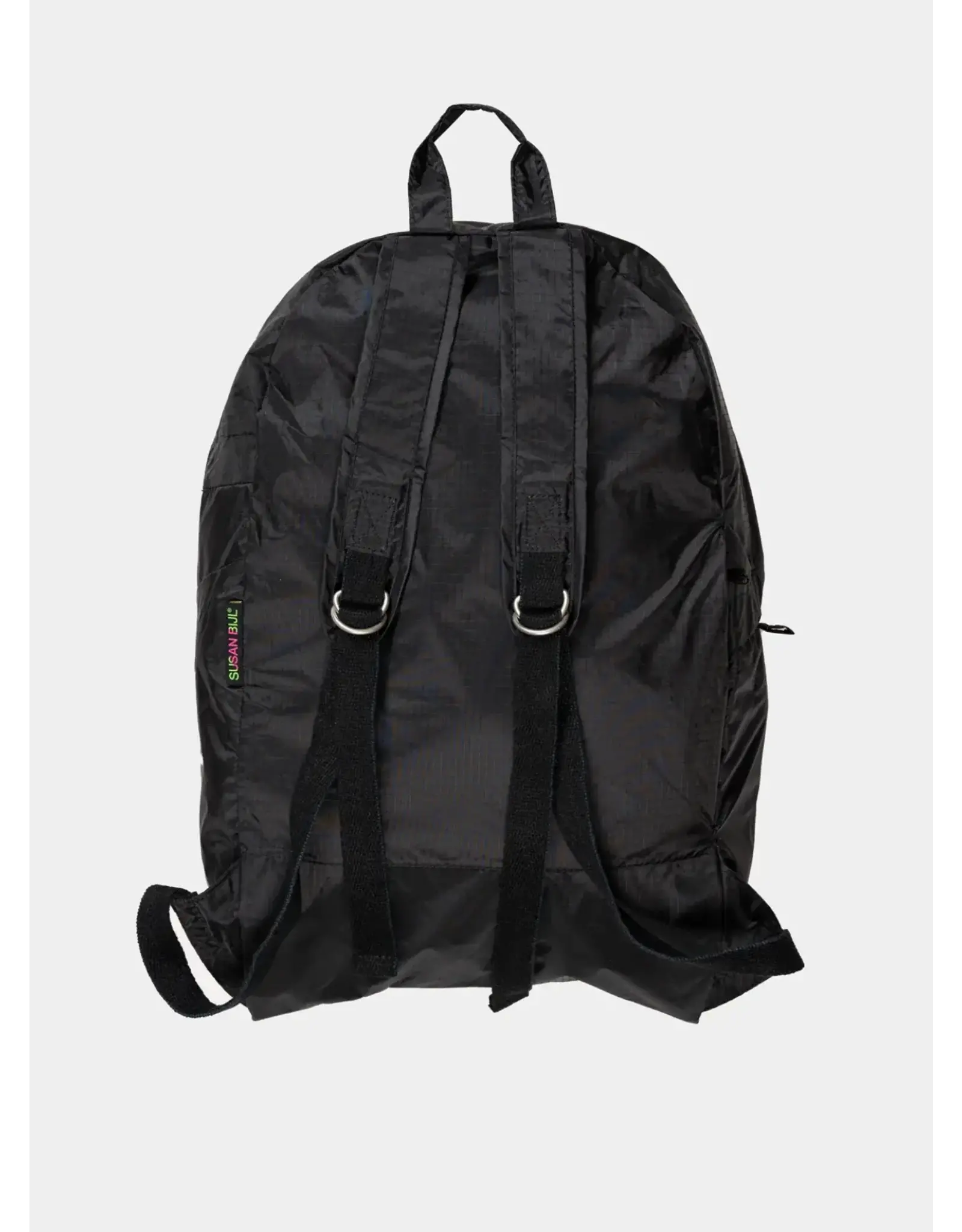 Susan Bijl Foldable Backpack L, Black & Black - 54 x 28 x 15 cm