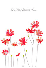 Eloise Hall Wenskaart - Mothers Day Cosmos - Dubbele kaart + Envelop