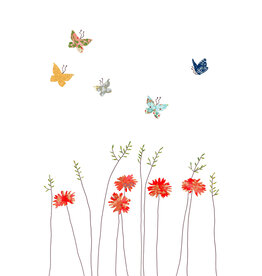 Eloise Hall Wenskaart - Daisies & Butterfies  - Dubbele Kaart + Envelop