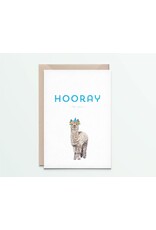 Kathings Wenskaart - Alpaca Hooray - Dubbele kaart + Envelope