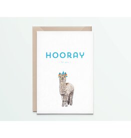 Kathings Wenskaart - Alpaca Hooray - Dubbele kaart + Envelope