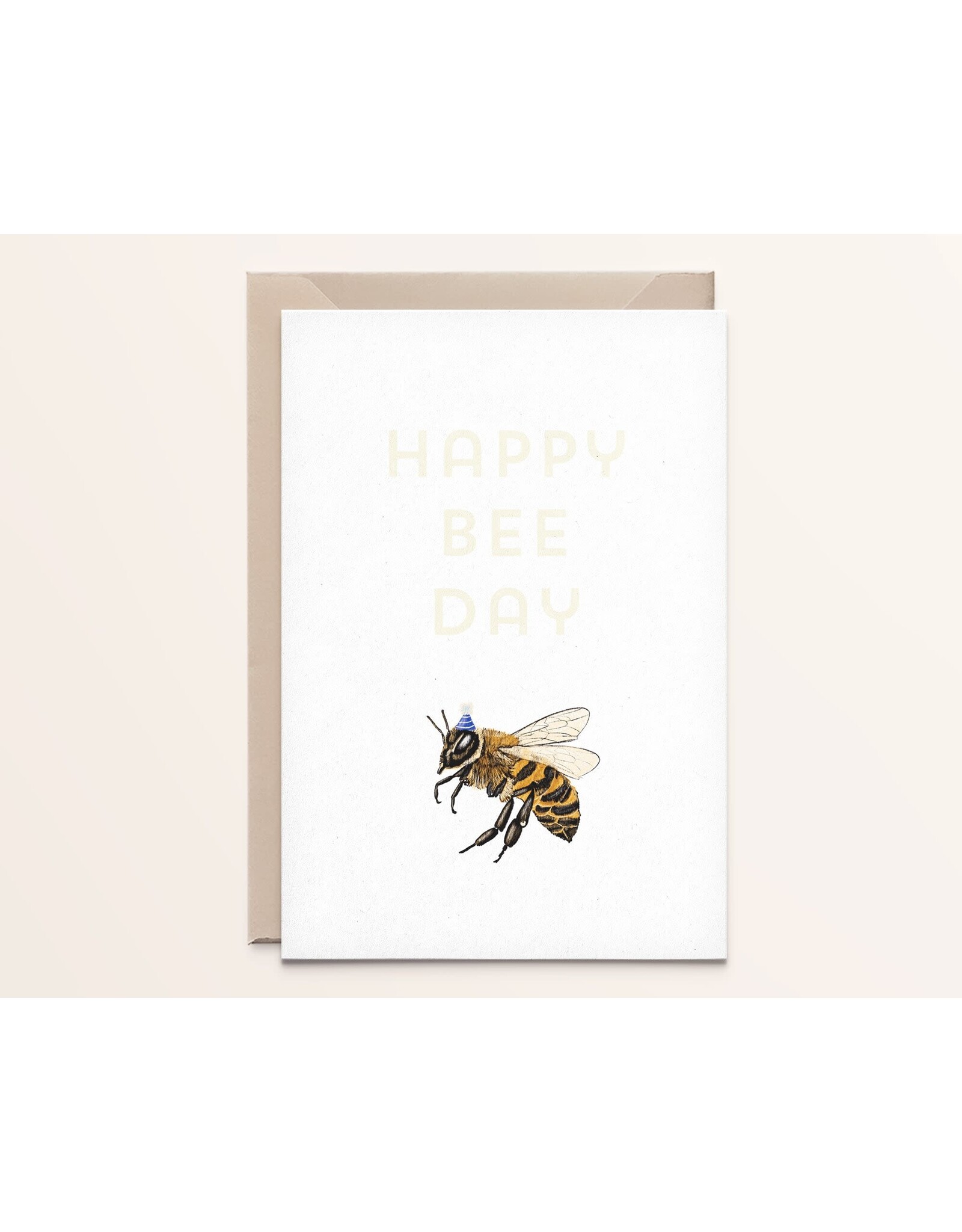 Kathings Wenskaart - Happy Bee - Dubbele kaart + Envelop