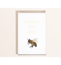 Kathings Wenskaart - Happy Bee - Dubbele kaart + Envelop